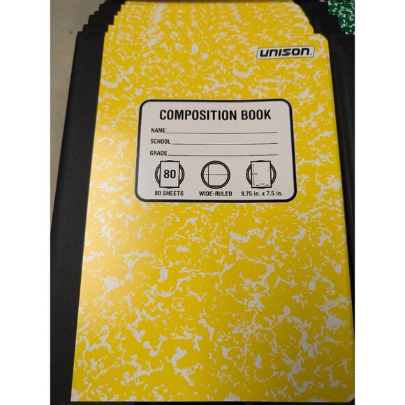 48 Unison Composition Notebooks Wide Ruled 80 Sheets Pack - Picture 2 of 7